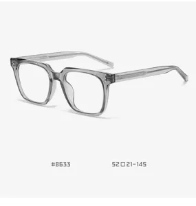 Clear gray TR90 optical glasses frame for men and women, stylish anti-blue light flat eyewear.