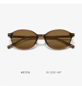 Classic vintage TR90 oval sunglasses with brown lenses for men and women daily wear.