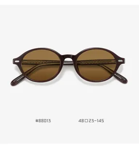 Vintage oval sunglasses for men and women, stylish TR90 polarized sun eyewear with UV protection.