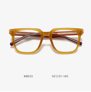Vintage square TR90 optical glasses frame with stylish pin temples and clear demo lenses for daily wear.