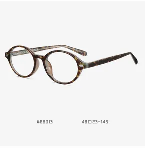 Vintage Schildpatt runde TR90 Brille Fassung Detailansicht, Unisex klare optische Brille.
