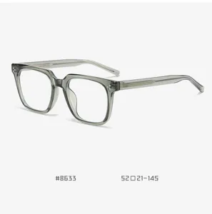Clear blue light blocking glasses frame trendy transparent grey square eyewear for daily use