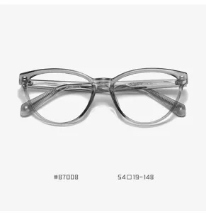 Clear TR90 Optical Eyeglass Frame Retro Transparent Grey Unisex Prescription Glasses
