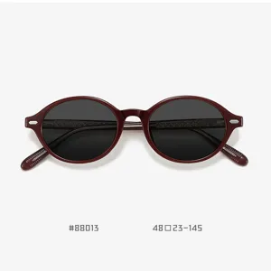 Retro Oval TR90 Polarized Sunglasses For Men And Women Fashion UV400 Driving Vintage Eyewear Metal Pin Shades