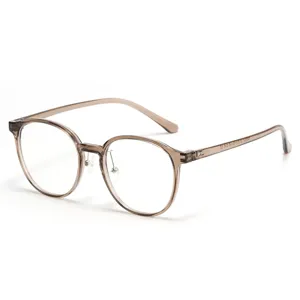 Korean style TR90 retro round frame glasses anti-blue light clear myopia optical frame main