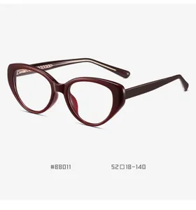 TR90 Cat Eye Glasses Frame Vintage Retro Optical Eyewear Anti Blue Light Spectacles 52-18-140