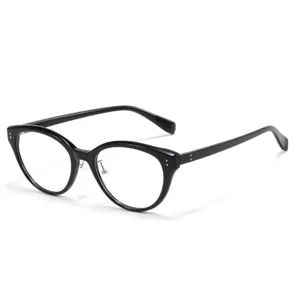 Montatura per occhiali da vista cat-eye neri classici per donna e uomo, materiale TR90.