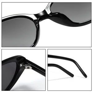 Korean style small cat-eye vintage polarized sunglasses for trendy fashion street style.