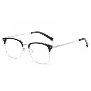 Modische Halbgestell Blaulichtfilter Brille mit dekorativen Kreuzen für den Alltag.