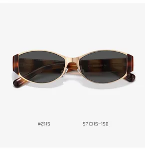 Detailed view of retro metal frame cat-eye sunglasses, vintage design, UV protection lens.