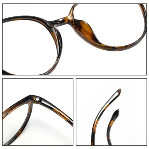 Trendy lightweight TR90 large frame eyeglasses, stylish tortoise shell design for women daily wear.