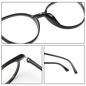 Black TR90 round eyeglasses frame optical clear lens myopia glasses daily wear casual style