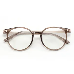 Korean style TR90 round glasses frame anti-blue light fashion optical eyewear for men and women