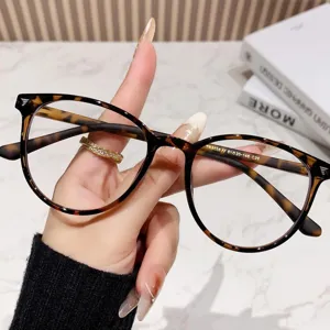 TR90 Ultra-Light Anti-Blue Light Myopia Eyeglass Frame Cat Eye Optical Glasses With Feather For Men Women