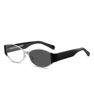 Trendy cat-eye sunglasses for women with unique metal pin temples and stylish vintage design.
