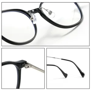 Retro TR90 lightweight square glasses frame with metal temples, clear detail close-up shots.