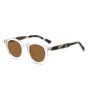 Retro TR90 Metal Hinge Small Round Frame Sunglasses Polarized UV Protection For Men Women