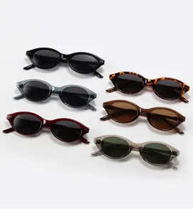Set di occhiali da sole ovali vintage alla moda con vari colori classici per lo stile.