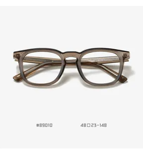 Detailed view of trendy anti-blue light vintage optical glasses frame with stylish design.