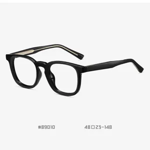 Classic black optical glasses frame anti blue light unisex vintage acetate style 48-148
