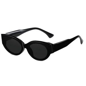 Black cat eye sunglasses for women vintage thick frame retro chic sun glasses stylish