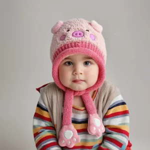 Winter Cartoon Dier Baby Oorbescherming Pluche Hoed Verdikte Warme Gebreide Muts Voor Peuters Jongens Meisjes Buiten Dagelijkse Accessoire