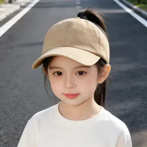 Gorra de béisbol vacía caqui para niños, sombrero de sol informal para exteriores.