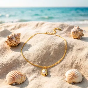 Collier pendentif perle irrégulière rétro en acier inoxydable pour femme chaîne clavicule