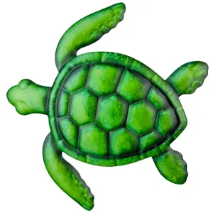 Metal sea turtle wall art, green decorative fridge magnet home decor hanging ornament