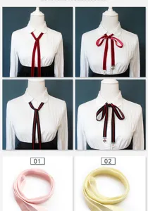 Velvet ribbon bow tie neckwear for women shirt collar decoration classy accessory style.
