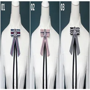 College style ribbon bow tie for women, pre-tied student uniform and professional neckwear.