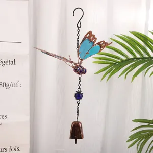 Luminous butterfly wind chime glowing acrylic UV hanging decor for indoor outdoor home garden.
