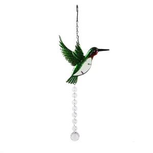 Acchiappasole in cristallo colibrì campanella eolica appendiabiti decorazione giardino casa arcobaleno