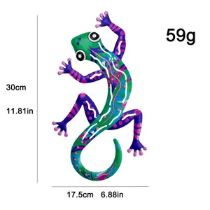 Metal Gecko Wall Hanging Iron Art Fridge Magnet Cute Animal Home Decoration 30cm Size