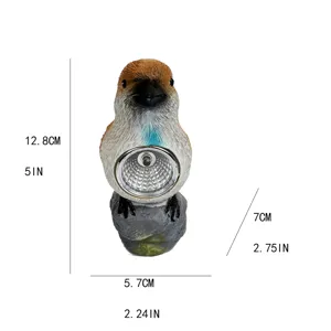 Solar bird garden light outdoor resin lawn ornament landscape decoration animal figurine 1pc