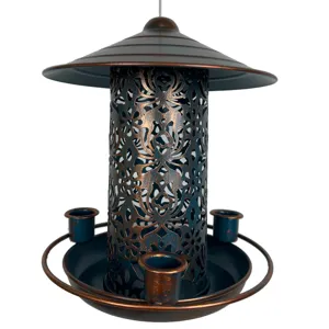 Metal bird feeder hanging outdoor iron art craft courtyard garden wild bird feeding station