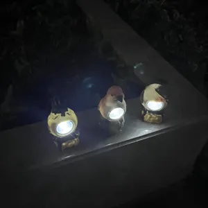 Solar bird garden lights outdoor resin animal landscape ornaments for yard lawn decor