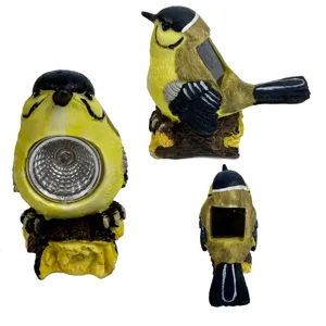 Solar bird garden light, cute resin animal lawn ornament for outdoor yard landscape decoration.