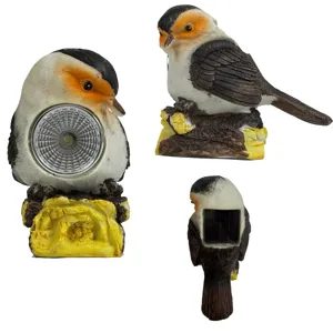 Resin bird solar light outdoor garden lawn ornament landscape decorative lamp detail view