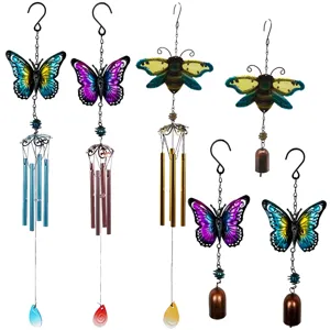 Coloré métal papillon abeille carillon éolien suspendu décoration jardin maison art