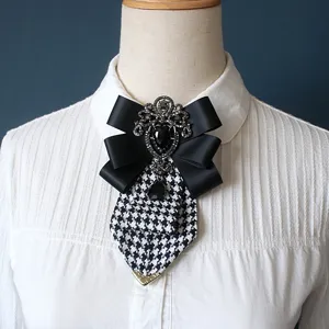 Spilla papillon pied de poule stile britannico uomo donna elegante colletto camicia