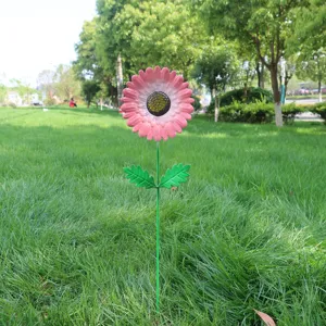 Iron flower garden stake outdoor yard decoration metal lawn plant ornament landscape art
