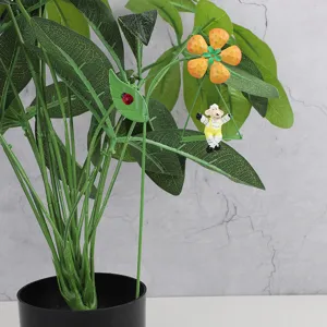 Metal flower insert plant pot decoration miniature garden bonsai branch ornament detail view