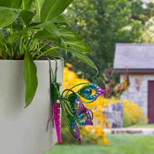 Suspendu papillon en métal pour pot de fleurs décoration de jardin libellule.