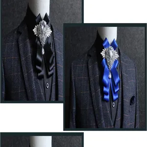 Nœud papillon strass homme broche cristal costume mariage smoking fête accessoires mode