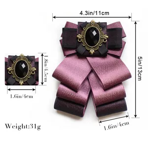 Korean style double layer ribbon bow tie formal suit men brooch wedding accessories 1pc in stock