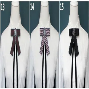 College style ribbon bow tie for women, pre-tied student uniform and professional neckwear.