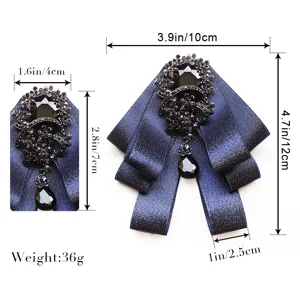 Men's crystal rhinestone multi-layer bow tie brooch for suit and formal wear accessory.