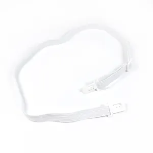 Weißes JK Kragenverlängerung Band verstellbare elastische Schleife mit Kunststoff Schnalle.