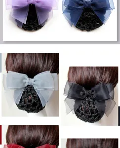 Filet à cheveux nœud papillon organza style coréen accessoire élégant pour femme